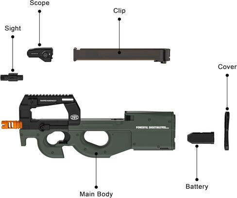 Gel Ball Blaster Toy Gun ، الكامل/شبه التلقائي ، 170 إطارًا في الثانية ، 12RPs ، 100 قدم ، مسدس جل splat ، Orby Gun لألعاب الفناء الخلفي in Saudi Arabia