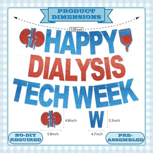 Banner Happy Dialsis Tech Week - لا يوجد DIY Glitter Dialiter Dialitis Tech Week Decorations Party Dialsis Week Week Homts in Kuwait