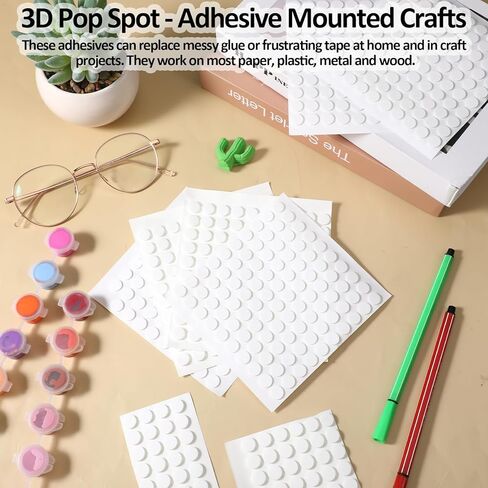 1000pcs Foam Dots 2mm and 1mm Thick Double-Sided Round Adhesive 3D Craft Foam Tape for Scrapbooking Mini Foams Stickers for Art Crafts DIY Handmade Card Making in Kuwait