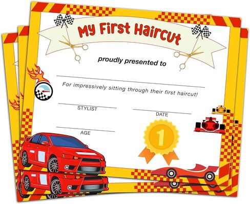 First Haircut Certificate, 25 Pcs Balloon Bear Award Certificates of Hair Cutting, My First Haircut Keepsake Certificate for Baby Kids Boys Girls, Hair Cutting Keepsake Decorations Supplies -A30 in Kuwait