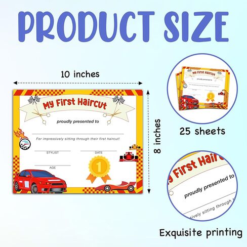 First Haircut Certificate, 25 Pcs Balloon Bear Award Certificates of Hair Cutting, My First Haircut Keepsake Certificate for Baby Kids Boys Girls, Hair Cutting Keepsake Decorations Supplies -A30 in Kuwait