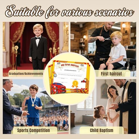 First Haircut Certificate, 25 Pcs Balloon Bear Award Certificates of Hair Cutting, My First Haircut Keepsake Certificate for Baby Kids Boys Girls, Hair Cutting Keepsake Decorations Supplies -A30 in Kuwait