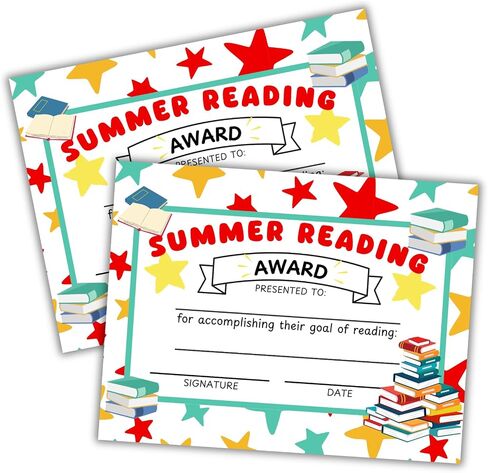 شهادة جائزة القراءة الصيفية شهادة الإنجاز 50PK 8.5x11 "AR Points Library Book List Expertary Librarian Target in Saudi Arabia