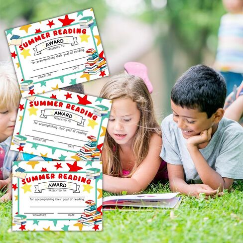 شهادة جائزة القراءة الصيفية شهادة الإنجاز 50PK 8.5x11 "AR Points Library Book List Expertary Librarian Target in Saudi Arabia