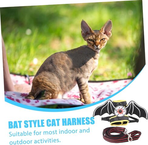 1set Cat Walking Leash Costume Kit for Halloween Cat Leash Stylish Pet Vest for Outdoor Adventures in Saudi Arabia