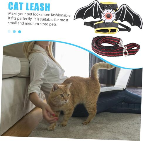 1set Cat Walking Leash Costume Kit for Halloween Cat Leash Stylish Pet Vest for Outdoor Adventures in Saudi Arabia
