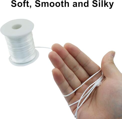 Zorfeter 2 mm x 330 Feet Satin Nylon Cord, Silky Smooth String Rattail for Jewelry Making Bracelet Necklaces, Beading Thread for Macrame Kumihimo Chinese Knot Craft(Black) in Saudi Arabia