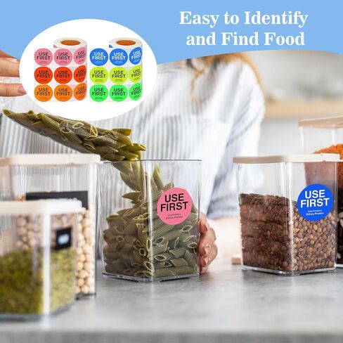 MOLAIN 3000 PCS 1.5 بوصة استخدم الملصقات الأولى ، 6 لفات إدارة المخزون ملصقات دائمة مطعم مطعم الجودة خدمة الطعام في FIFO ، 6 ألوان in Kuwait