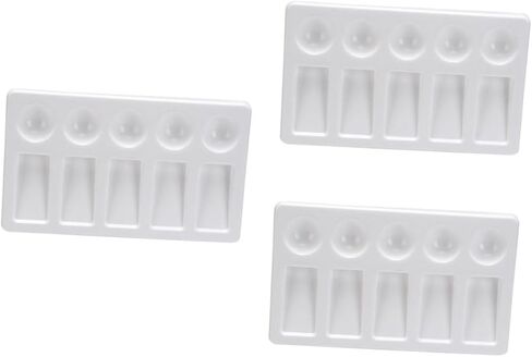 3Pcs Color Mixing Palette Rectangle Paint Tray for Watercolor Pigment Mixing Lightweight Portable for Artists and DIY Crafts in Saudi Arabia