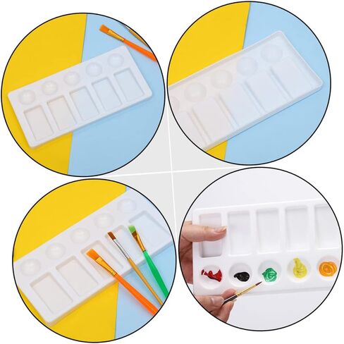 3Pcs Color Mixing Palette Rectangle Paint Tray for Watercolor Pigment Mixing Lightweight Portable for Artists and DIY Crafts in Saudi Arabia