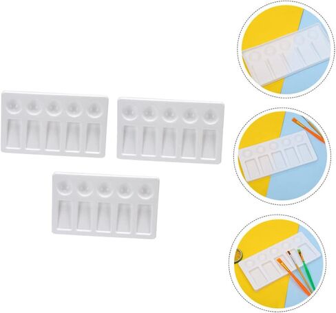 3Pcs Color Mixing Palette Rectangle Paint Tray for Watercolor Pigment Mixing Lightweight Portable for Artists and DIY Crafts in Saudi Arabia