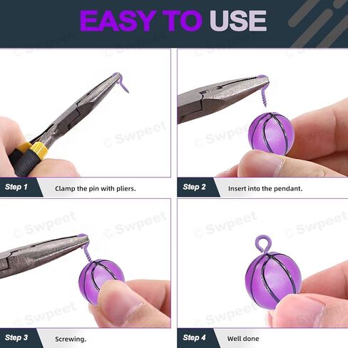 SWPEET 372PCS 6 COLORS 25MM - 1INCH KEY BRING RINGS KIT ، تتضمن حلقات مفاتيح 72 ٪ 25 ملم مع سلسلة ، حلقة الوثب المفتوحة 150pcs و 150pcs دبابيس العين المسمار لحرف DIY وصنع المجوهرات in Saudi Arabia