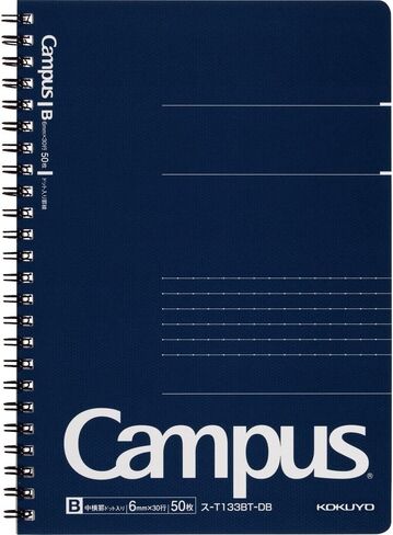 كمبيوتر محمول رنين Twin Campus Kokuyo ، نوع الأعمال ، DOT B 6MM حكمت ، شبه B5 ، 50 ورقة ، 37 خطًا ، غلاف البحرية ، استيراد اليابان (SU-T113BT-DB) in Saudi Arabia