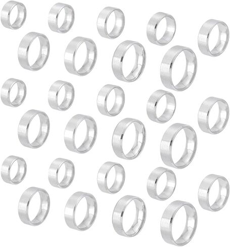 UNICRAFTALE 27Pcs Stainless Steel Plain Wedding Pormise Ring 9 Styles Inscription Wide Finger Rings Classical Plain Ring for Jewelry Making Gift Engagement Ring in Saudi Arabia