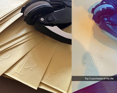 Custom Logo Embosser Seal – Personalized Stamp with Your Own Design | Custom Business, Notary, or Branding Seal | 1" x 5/8" in Kuwait