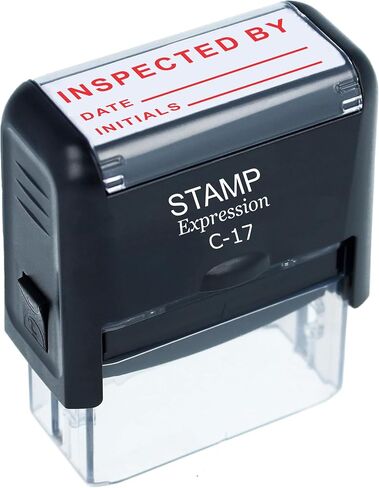 Stampexpression - تم تفتيشها حسب التاريخ والأحرف الأولى من طابع المطاط في مكتب الأحرف الأولى - الحبر الأحمر (A -5920) in Saudi Arabia