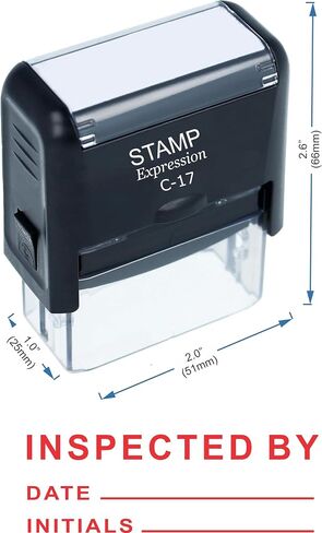 Stampexpression - تم تفتيشها حسب التاريخ والأحرف الأولى من طابع المطاط في مكتب الأحرف الأولى - الحبر الأحمر (A -5920) in Saudi Arabia