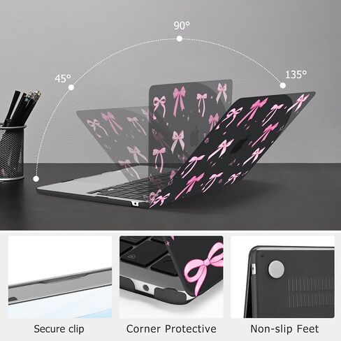 MOSISO Compatible with MacBook Air 13 inch Case 2025 2024 2023 2022 M4 A3240 M3 A3113 M2 A2681, Star Bowknots Plastic Hard Shell&Keyboard Cover&Screen Film for MacBook Air 13.6 inch Case, Transparent in Saudi Arabia