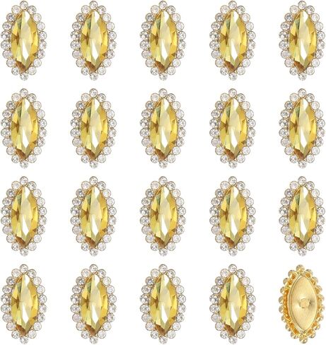Harfington 30pcs خياطة على Rhinestone 7x15mm قطرة كريستال راينستون المعادن Flatback خياطة ملحقات الملابس المخلب لالتقاط الحرف اليدوية DIY ملابس الملابس ، والأحذية ، والذهب ، والذهب in Kuwait