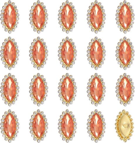 Harfington 30pcs خياطة على Rhinestone 7x15mm قطرة كريستال راينستون المعادن Flatback خياطة ملحقات الملابس المخلب لالتقاط الحرف اليدوية DIY ملابس الملابس ، والأحذية ، والذهب ، والذهب in Saudi Arabia