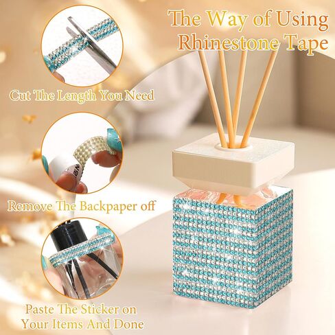 FULZTEY Glitter Crystal Rhinestone Ribbon,4 Rows Diamond Ribbon with 2 mm Gems for DIY Crafts,Red White Rhinestone Strip Sticker,Bling 4 Yards Crystal Trim Adhesive for Car Wedding Party Decoration in Kuwait