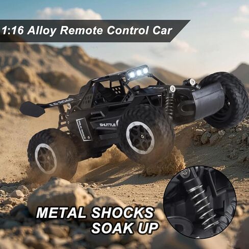 سيارات التحكم عن بعد RC CARS 1:16 جميع التضاريس Monster Truck LED LED HELDHOLS ، Outdoor 2WD OFF ROAD HOPBY RC 2.4GHz HIGH ، 20 KM/H RC CAR TOYS GIFT FOR KIDS BOYS 3 4 5-12 (Black) in Kuwait