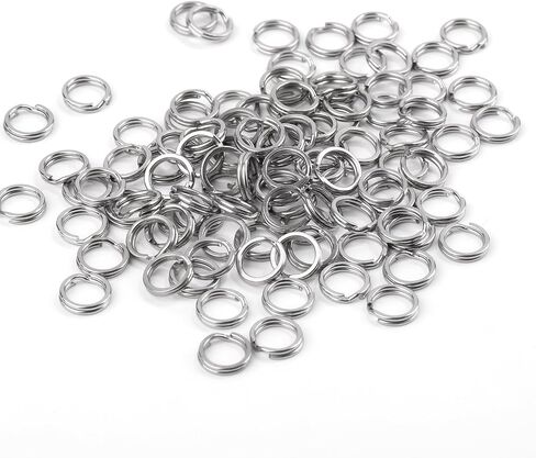 50pcs تقسيم حلقات ، 8 ملم O Ring Connectors حلقات سلسلة مفاتيح الفولاذ المقاوم للصدأ حلقات تقسيم للمجوهرات صنع مفاتيح السيارات المعدنية in Saudi Arabia