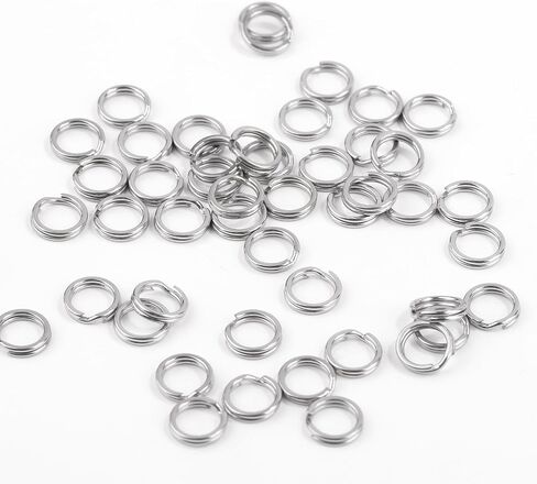 50pcs تقسيم حلقات ، 8 ملم O Ring Connectors حلقات سلسلة مفاتيح الفولاذ المقاوم للصدأ حلقات تقسيم للمجوهرات صنع مفاتيح السيارات المعدنية in Saudi Arabia