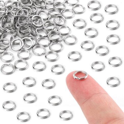 50pcs تقسيم حلقات ، 8 ملم O Ring Connectors حلقات سلسلة مفاتيح الفولاذ المقاوم للصدأ حلقات تقسيم للمجوهرات صنع مفاتيح السيارات المعدنية in Kuwait