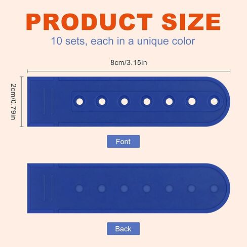 10 Pairs 10 Colors Snapback Strap Covers | 7-Hole Adjustable Plastic Replacement Fasteners & Buckle Extenders for Baseball Caps, Cowboy Hats, Snapback Hats | Hat Strap Clip Repair Kit in Saudi Arabia