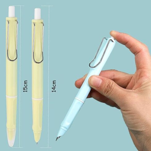 6 Pieces Refillable & Retractable Fountain Pen, Extra Fine Nib 0.38mm(Contrast Colors) in Saudi Arabia