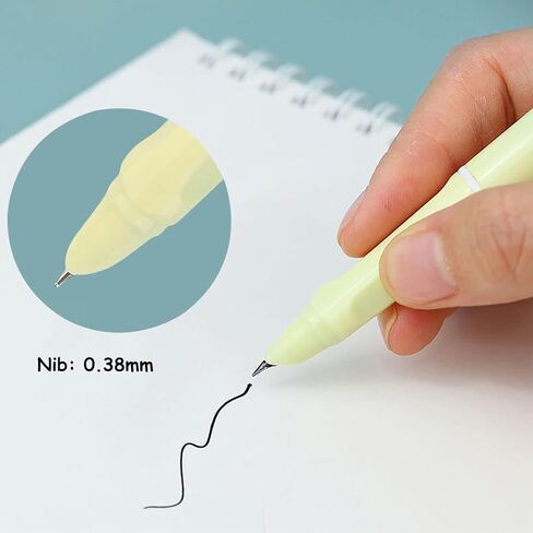 6 Pieces Refillable & Retractable Fountain Pen, Extra Fine Nib 0.38mm(Contrast Colors) in Saudi Arabia