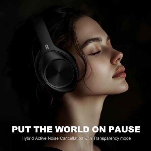Bluetooth Headphones, Hybrid Active Noise Cancelling Wireless Headphones Over Ear with Microphone, 140H Playtime, Transparency Mode, Deep Bass, Clear Calls, Comfort fit for Travel, Home Office in Kuwait