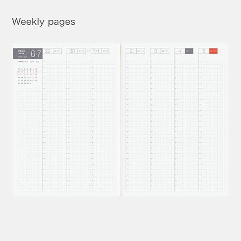 Hobonichi Techo 2026 Cousin Avec Books-A5 ، Daily ، 6 أشهر × 2 كتب (Jan start) ، اليابانية ، المخطط in Kuwait