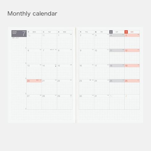 Hobonichi Techo 2026 Cousin Avec Books-A5 ، Daily ، 6 أشهر × 2 كتب (Jan start) ، اليابانية ، المخطط in Kuwait