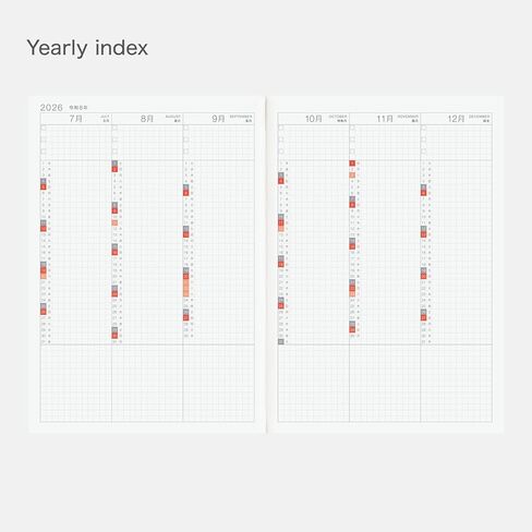 Hobonichi Techo 2026 Cousin Avec Books-A5 ، Daily ، 6 أشهر × 2 كتب (Jan start) ، اليابانية ، المخطط in Kuwait