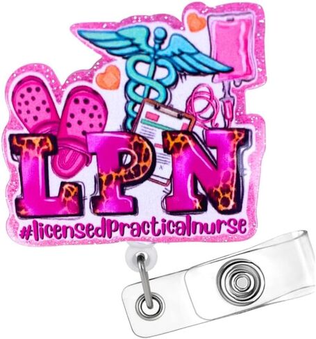 CNA Badge Reel for Certified Nurse Assistant Holder Retractable with ID Clip; Bling Glitter CNA Accessories Essentials Supplies with Alligator Clip for Office Hospital Work Nurses Gifts in Saudi Arabia