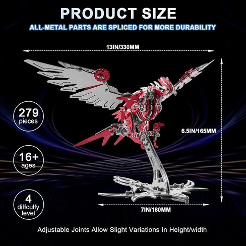 3D Metal Puzzles for Adults, 3D Metal Model Kits, 3D Puzzle Mechanical Eagle Models Kits for Men Teens and Students in Saudi Arabia