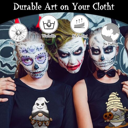 60 Pcs Halloween Iron on Heat Transfer Stickers Halloween Iron on Patches Gnome Pumpkin Ghost Witch Iron on Decals Halloween Iron on Vinyl Designs for T Shirt Pillow Cover DIY in Saudi Arabia