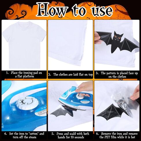 60 Pcs Halloween Iron on Heat Transfer Stickers Halloween Iron on Patches Gnome Pumpkin Ghost Witch Iron on Decals Halloween Iron on Vinyl Designs for T Shirt Pillow Cover DIY in Saudi Arabia