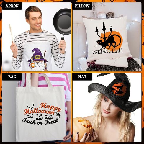 60 Pcs Halloween Iron on Heat Transfer Stickers Halloween Iron on Patches Gnome Pumpkin Ghost Witch Iron on Decals Halloween Iron on Vinyl Designs for T Shirt Pillow Cover DIY in Saudi Arabia