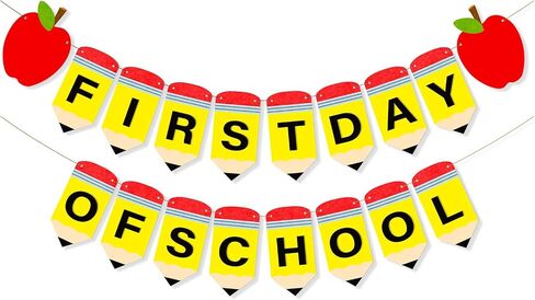 First Day of School Pencil Banner for Back with School Garland Decorations Crayons Pencils Felt Bunting Banners for Classroom Decorations Party Supplies in Saudi Arabia