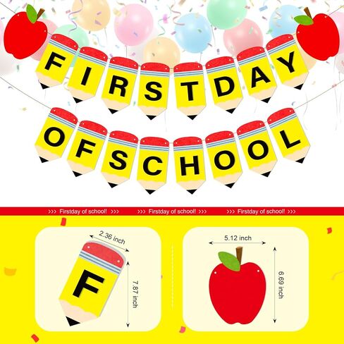 First Day of School Pencil Banner for Back with School Garland Decorations Crayons Pencils Felt Bunting Banners for Classroom Decorations Party Supplies in Saudi Arabia