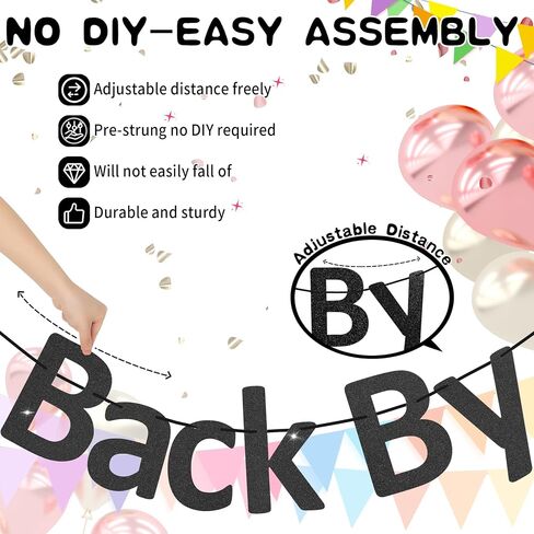 Pre-Strung Glitter Back by Popular Demand Banner Welcome Back Banner Garland Decorations for Office Welcome Back Events School Reopenings Homecomings (Rose Gold) in Saudi Arabia