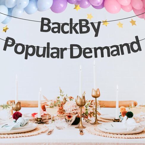 Pre-Strung Glitter Back by Popular Demand Banner Welcome Back Banner Garland Decorations for Office Welcome Back Events School Reopenings Homecomings (Rose Gold) in Saudi Arabia