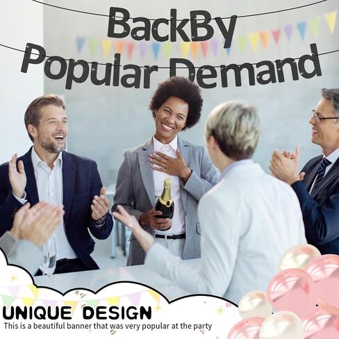 Pre-Strung Glitter Back by Popular Demand Banner Welcome Back Banner Garland Decorations for Office Welcome Back Events School Reopenings Homecomings (Rose Gold) in Saudi Arabia
