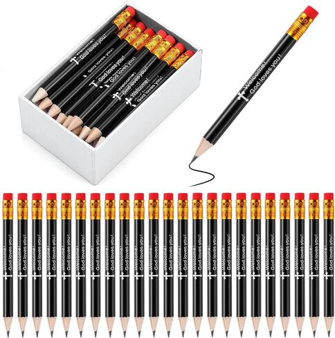 Tenceur 144 PCS أقلام جولف ملهمة بيلوكات كنيسة مسيحية بيو بيو مع محو محو الله يحبك العودة إلى هدايا المدرسة قبل شحذ المصغرة 4 ' #2HB in Kuwait