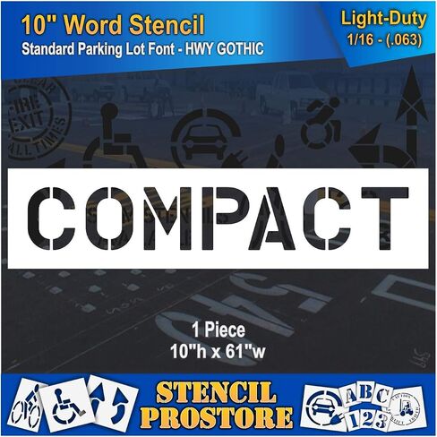 Pavement Marking Stencils - 10 inch Compact Stencil - 10" x 61" x 1/16'' (63 mil) - Light-Duty in Saudi Arabia
