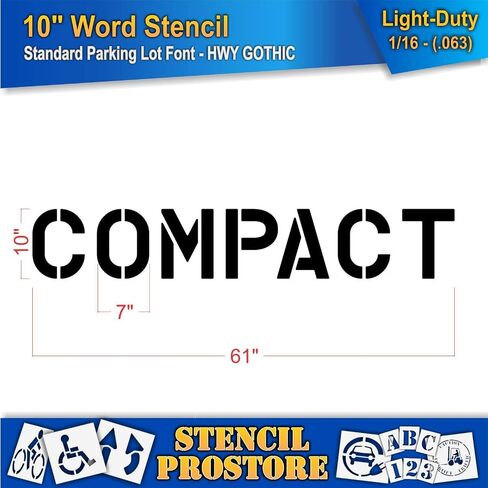 Pavement Marking Stencils - 10 inch Compact Stencil - 10" x 61" x 1/16'' (63 mil) - Light-Duty in Saudi Arabia