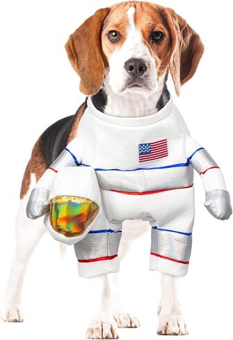 DELIFUR Dog Halloween Astronaut Costume - Pet Dress Up Spacesuit Funny Apparel Uniform Adjustable Cosplay Outfit for Medium Dog (Astronaut, Large) in Saudi Arabia
